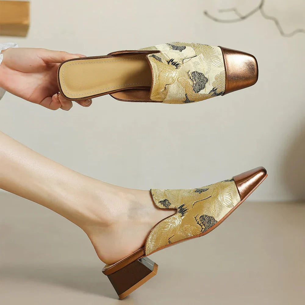 Ortega Floral Embossed Mules