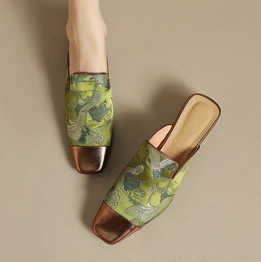 Ortega Floral Embossed Mules