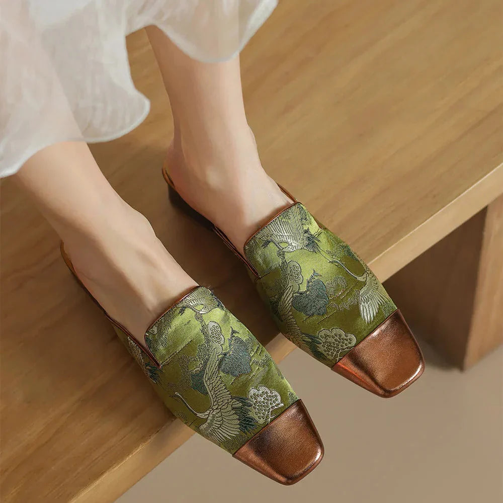 Ortega Floral Embossed Mules