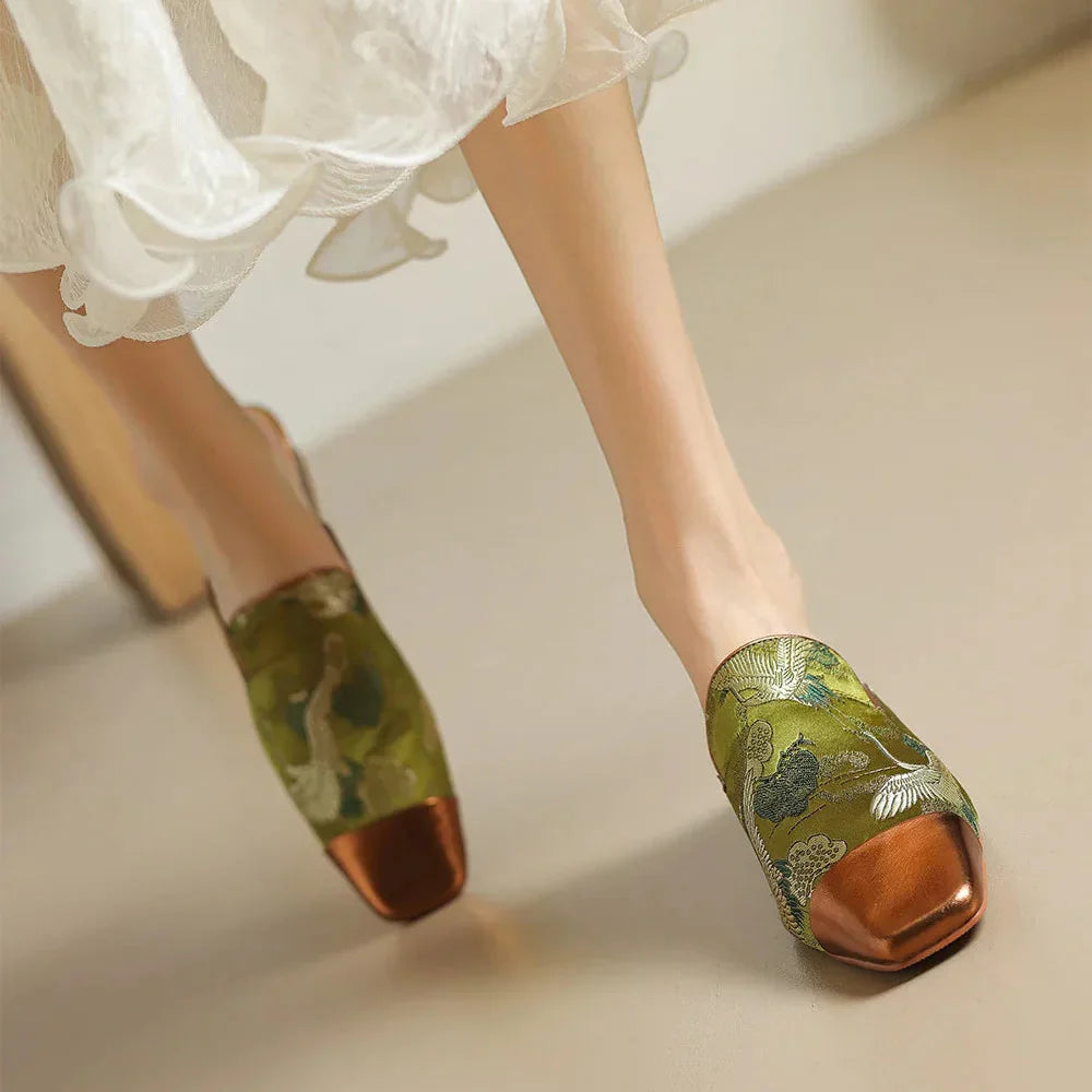 Ortega Floral Embossed Mules