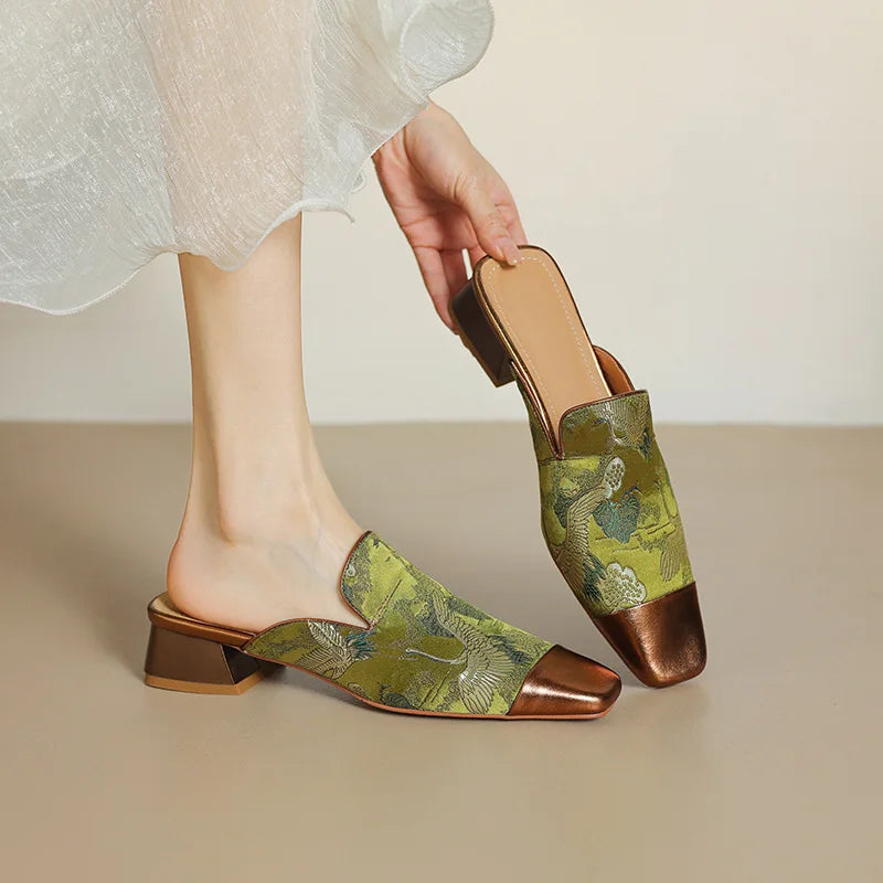 Ortega Floral Embossed Mules